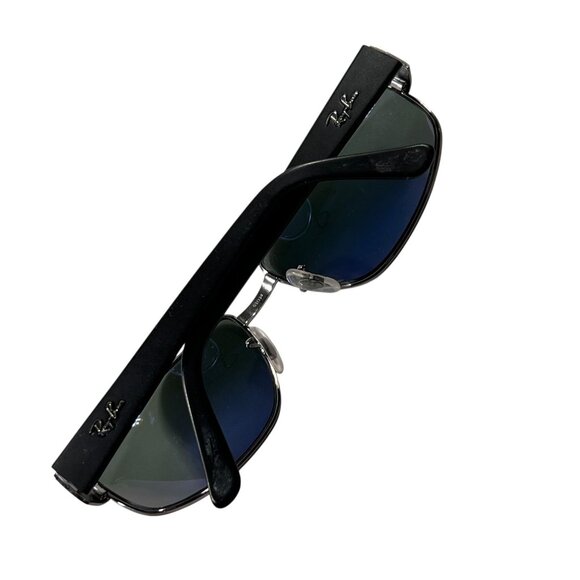 Vtg Ray Ban RB3189 Leather II 004/9A Polarized Sunglasses Metal Wrap Italy Black - Picture 2 of 13